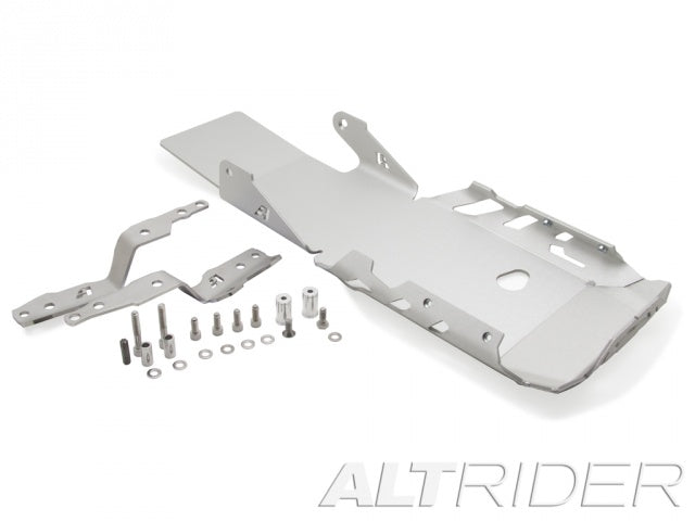 AltRider Skid Plate for the BMW R 1200 GS Water Cooled - Silver - With BMW Crash Bars Installed