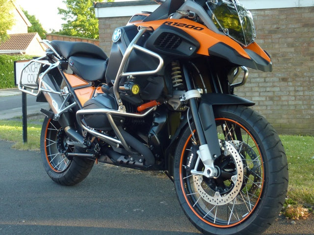 AltRider Skid Plate for the BMW R 1200 GS Water Cooled - Silver - With BMW Crash Bars Installed