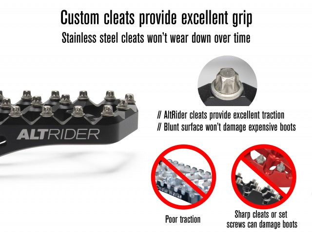 AltRider Adventure II Foot Pegs for Yamaha Tenere 700 and KTM / Husqvarna / GasGas Models - Black
