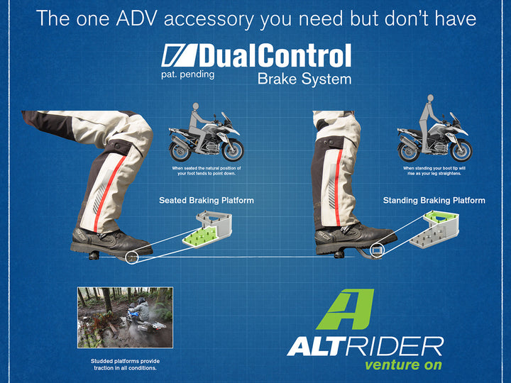 AltRider DualControl System - Enlarger and 25.4mm Riserfor the BMW F 800/700/650-Twin GS - Black
